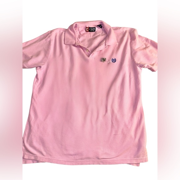 Chaps Light Pink Polo Short Sleeve Button Up Mens Shirt Large - Picture 5 of 15